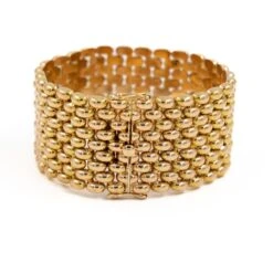 Bracelet Manchette Maille Grain De Riz En Or Jaune -Castafiore Boutique bracelet manchette maille grain de riz en or jaune 534724