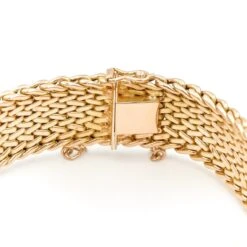 Bracelet Manchette Maille Polonaise En Or Jaune -Castafiore Boutique bracelet manchette maille polonaise en or jaune 748650