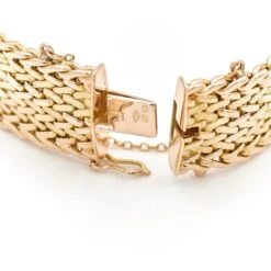 Bracelet Manchette Maille Polonaise En Or Jaune -Castafiore Boutique bracelet manchette maille polonaise en or jaune 775825