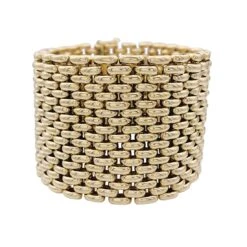 Miller Bracelet Manchette Maille Résille En Or Jaune