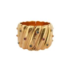 Bracelet Manchette MARCHAK En Or Jaune, Rubis Et Saphirs 7 Bracelet Manchette MARCHAK En Or Jaune, Rubis Et Saphirs -Castafiore Boutique bracelet manchette marchak en or jaune rubis et saphirs 648170