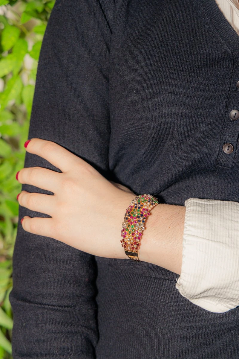 Bracelet Manchette Or Jaune Diamant 2 Bracelet Manchette Or Jaune Diamant – Image 2