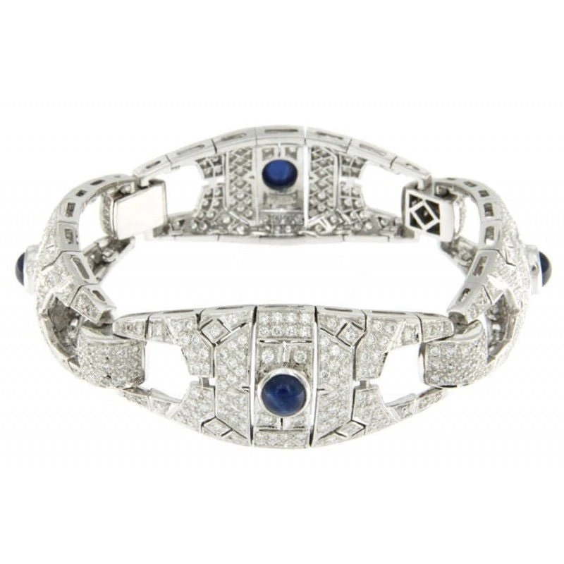 Bracelet Or Blanc Diamants Saphirs 1 Bracelet Or Blanc Diamants Saphirs
