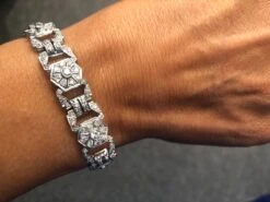 Bracelet Or Gris Et Platine Au Motifs Octogonaux -Castafiore Boutique bracelet or gris et platine au motifs octogonaux 912719