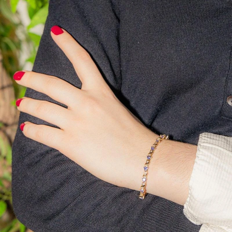 Bracelet En Or Jaune Et Tanzanite 2 Bracelet En Or Jaune Et Tanzanite – Image 2