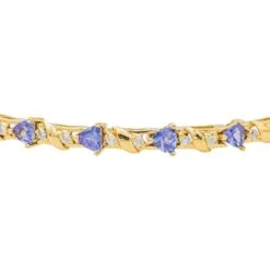 Bracelet En Or Jaune Et Tanzanite