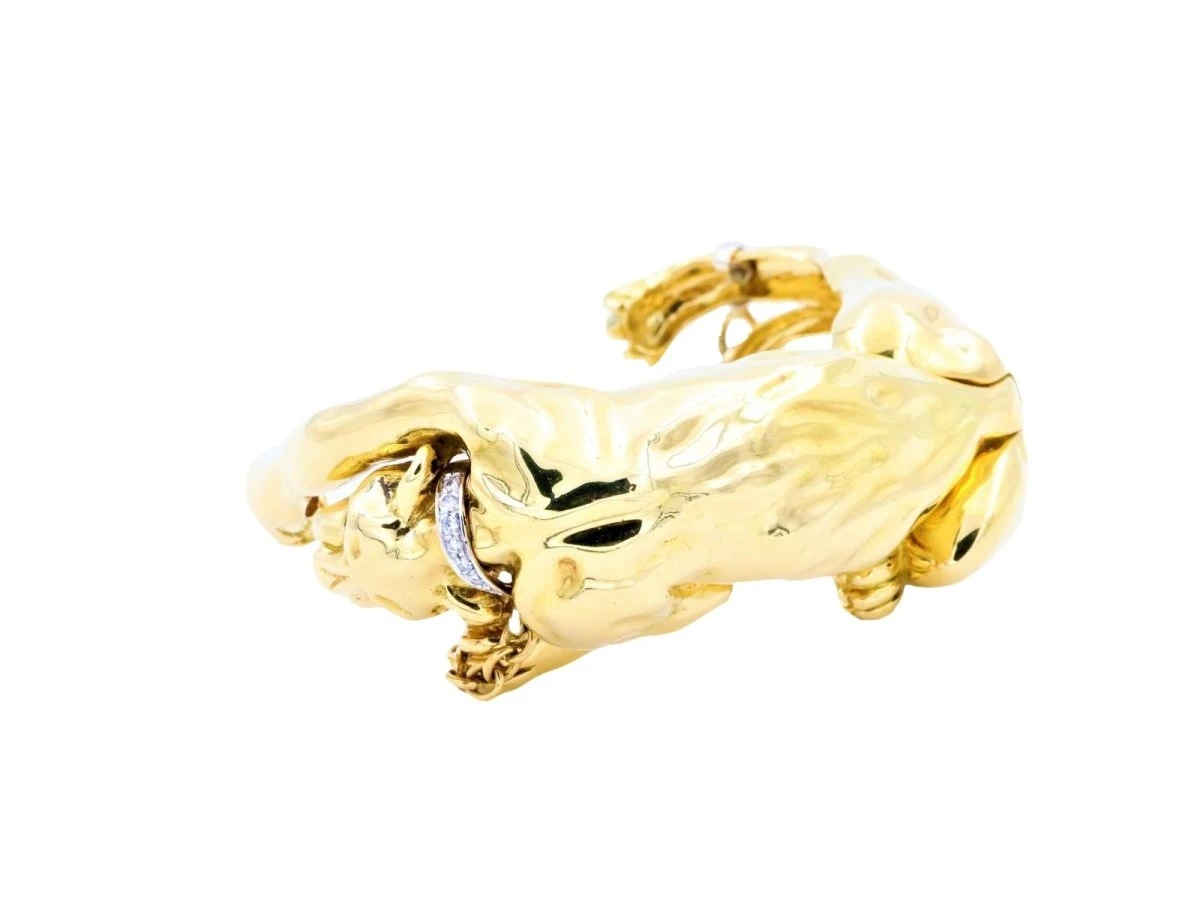 Bracelet Panthère En Or Jaune, Or Blanc, émeraudes Et Diamants 5 Bracelet Panthère En Or Jaune, Or Blanc, émeraudes Et Diamants – Image 5