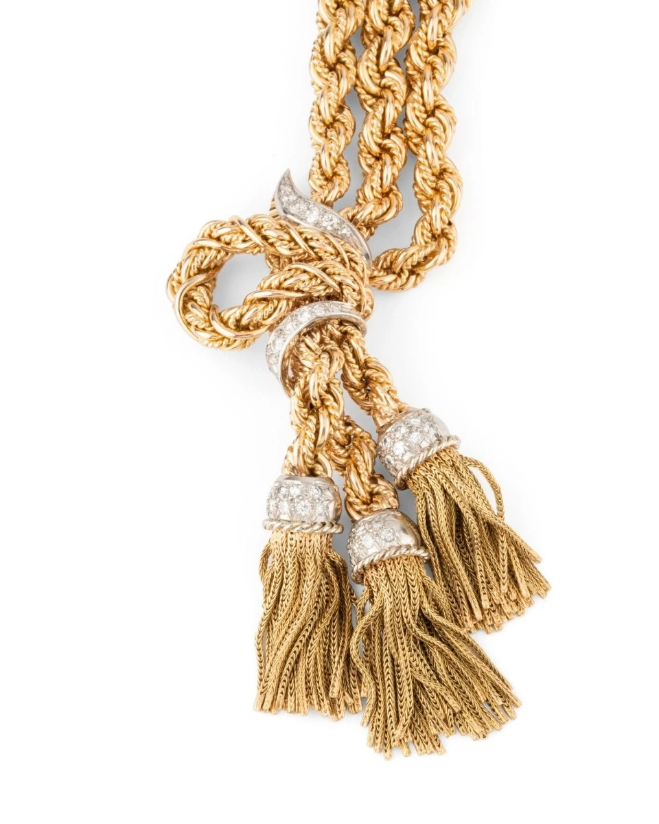 Bracelet Passementerie En Or Jaune Et Diamants 4 Bracelet Passementerie En Or Jaune Et Diamants – Image 4