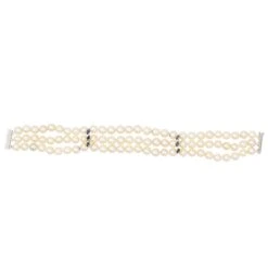Bracelet Perles Or Blanc Perle