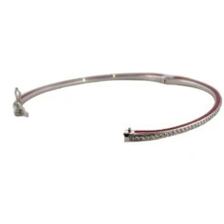 Bracelet Raphaëlle Canot "Skinny Déco Bangle" En Or Blanc Et émail -Castafiore Boutique bracelet raphaelle canot skinny deco bangle en or blanc et email 981952