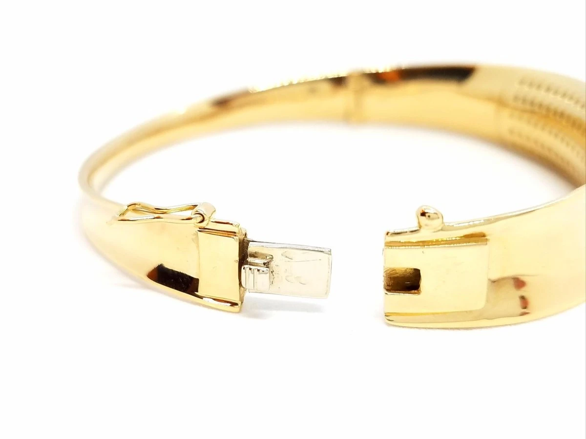 Bracelet Rigide En Or Jaune Pavé Diamants 5 Bracelet Rigide En Or Jaune Pavé Diamants – Image 5