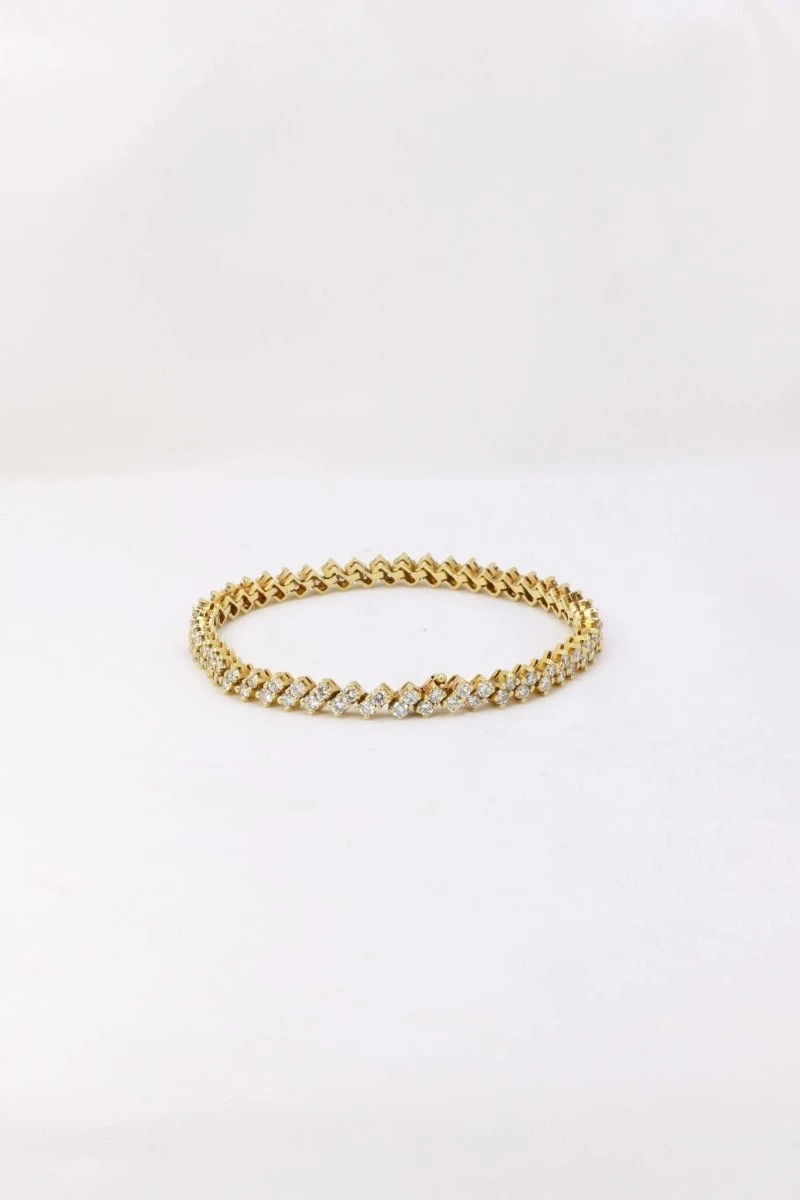 Bracelet Rivière De Diamants Or Jaune 4,8 Carats 6 Bracelet Rivière De Diamants Or Jaune 4,8 Carats – Image 6