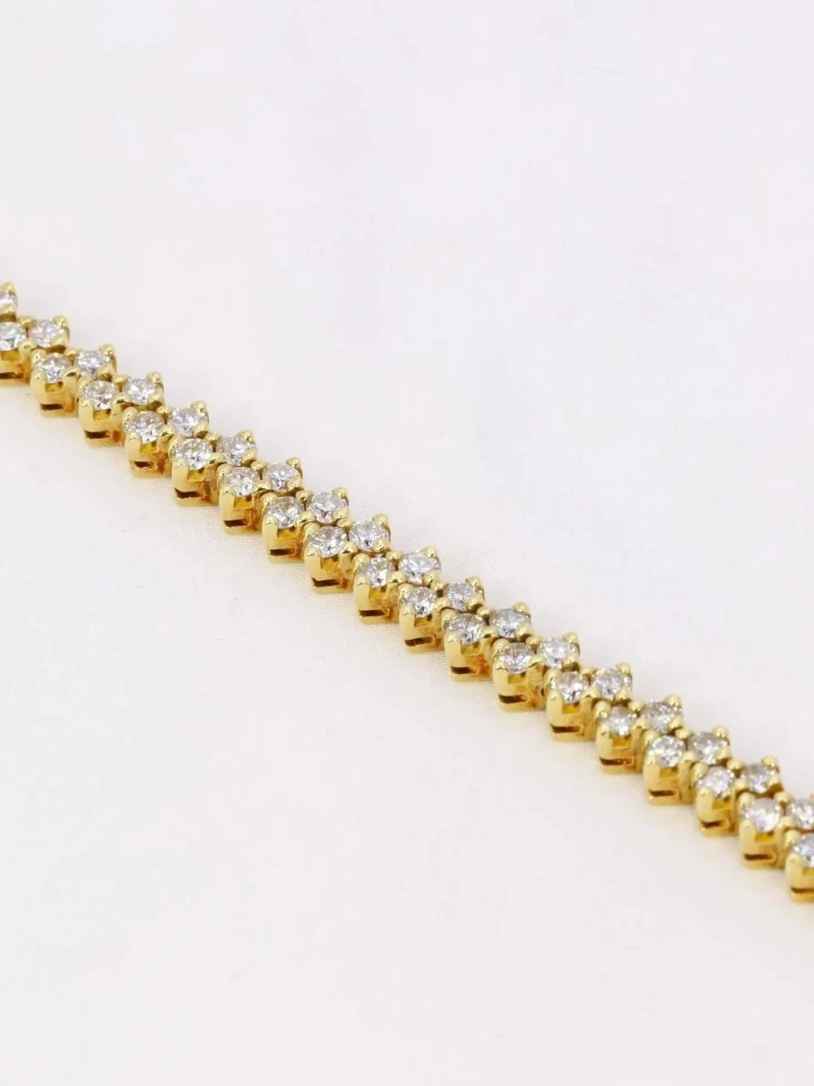 Bracelet Rivière De Diamants Or Jaune 4,8 Carats 4 Bracelet Rivière De Diamants Or Jaune 4,8 Carats – Image 4