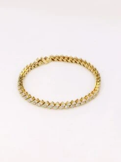 Bracelet Rivière De Diamants Or Jaune 4,8 Carats