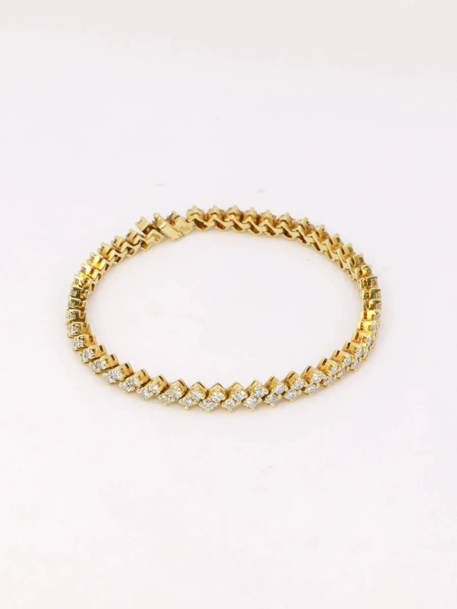 Bracelet Rivière De Diamants Or Jaune 4,8 Carats 1 Bracelet Rivière De Diamants Or Jaune 4,8 Carats