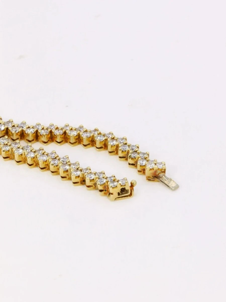 Bracelet Rivière De Diamants Or Jaune 4,8 Carats 5 Bracelet Rivière De Diamants Or Jaune 4,8 Carats – Image 5