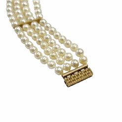 Bracelet Souple En Or Jaune Et Perles -Castafiore Boutique bracelet souple en or jaune et perles 6077287