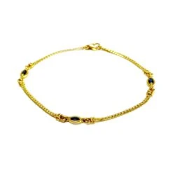 Bracelet Souple En Or Jaune Et Saphirs