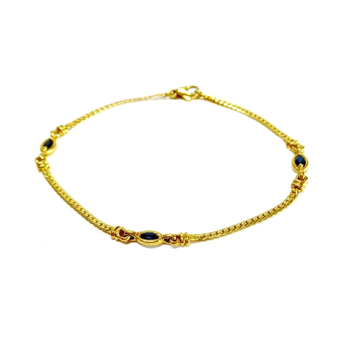 Bracelet Souple En Or Jaune Et Saphirs 1 Bracelet Souple En Or Jaune Et Saphirs