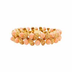 Miller Bracelet Souple VAN CLEEF & ARPELS "Gui" En Or Jaune Et Corail Peau D'ange