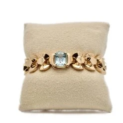 Bracelet Tank En Or Jaune Et Aigue-marine -Castafiore Boutique bracelet tank en or jaune et aigue marine 205181