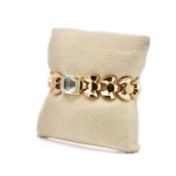 Bracelet Tank En Or Jaune Et Aigue-marine -Castafiore Boutique bracelet tank en or jaune et aigue marine 572358