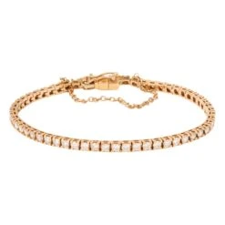 Bracelet Tennis En Or Rose Et Diamants