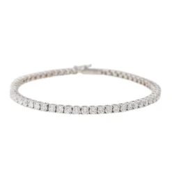 Bracelet Tennis Or Blanc Diamant