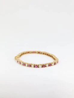Bracelet Tennis Vintage En Or, Rubis Et Diamants -Castafiore Boutique bracelet tennis vintage en or rubis et diamants 933030