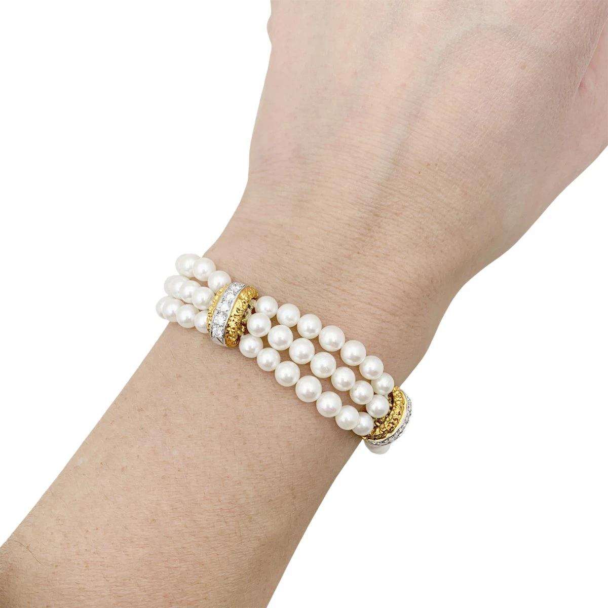 Miller Bracelet VAN CLEEF & ARPELS En Or Jaune, Or Blanc, Perles Et Diamants 2 Miller Bracelet VAN CLEEF & ARPELS En Or Jaune, Or Blanc, Perles Et Diamants – Image 2