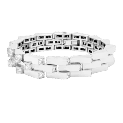 Miller Bracelet Vintage BOUCHERON, "Crémaillère", Platine Et Diamants