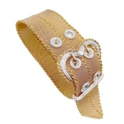 Miller Bracelet Vintage "Ceinture", Or Rose Et Diamants -Castafiore Boutique bracelet vintage ceinture or rose et diamants 350504