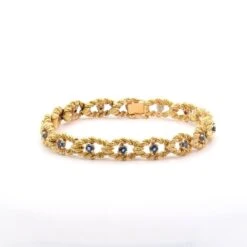 Bracelet Vintage En Or Jaune Et Saphirs -Castafiore Boutique bracelet vintage en or jaune et saphirs 197893