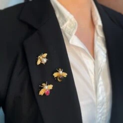 Broche Abeille - Or, Citrine & Perle -Castafiore Boutique broche abeille or citrine perle 250791
