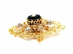 Broche Art Déco En Or Jaune, Platine, Diamants Et Onyx 19 Broche Art Déco En Or Jaune, Platine, Diamants Et Onyx -Castafiore Boutique broche art deco en or jaune platine diamants et onyx 241953