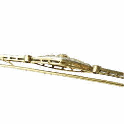 Broche Art Déco En Or Jaune, Saphirs Et Diamants -Castafiore Boutique broche art deco en or jaune saphirs et diamants 382353