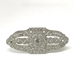 Broche Art Déco Platine Et 5,8 Carats De Diamants