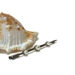 Broche Barette En Or Blanc Et Perles