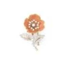 Broche BOUCHERON "Eglantine" En Or Blanc, émail Rose Et Diamants