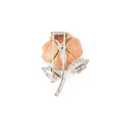 Broche BOUCHERON "Eglantine" En Or Blanc, émail Rose Et Diamants -Castafiore Boutique broche boucheron eglantine en or blanc email rose et diamants 4063791