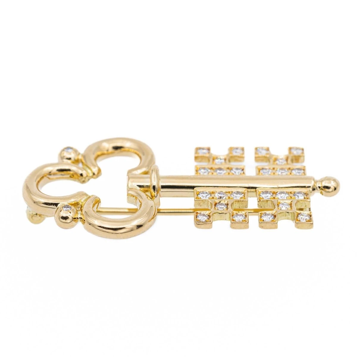Broche Clé Or Jaune Diamant 7 Broche Clé Or Jaune Diamant – Image 7