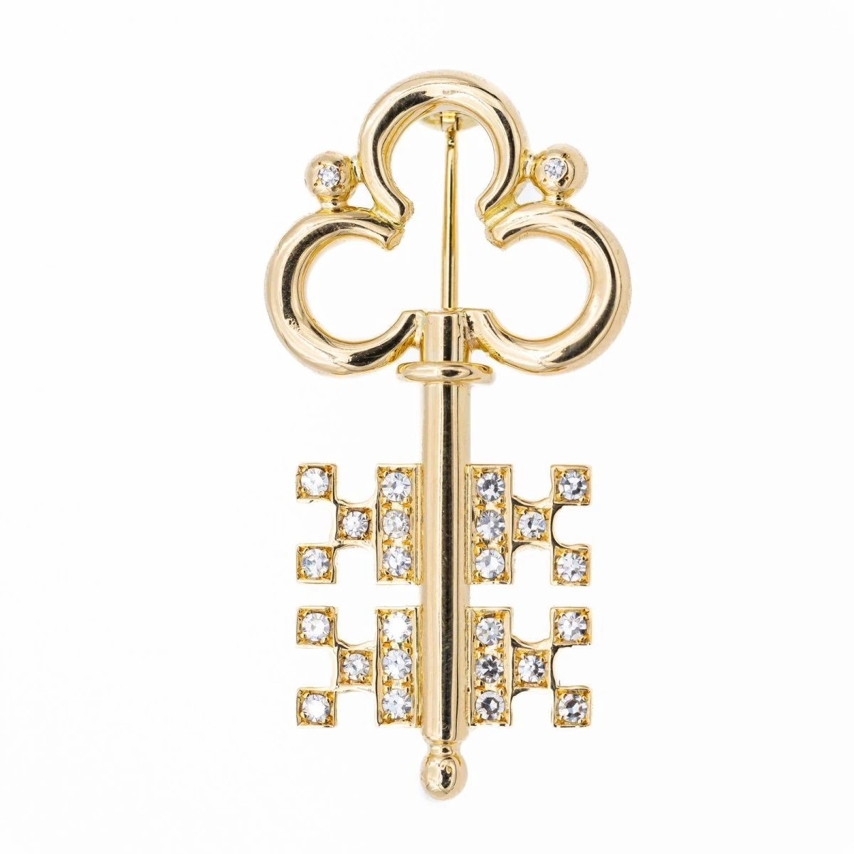 Broche Clé Or Jaune Diamant 1 Broche Clé Or Jaune Diamant