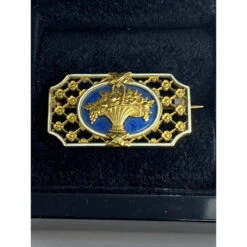 Broche En Or 18 Carats : Panier Fleuri , émail Bleu Et Blanc.Napoléon III. -Castafiore Boutique broche en or 18 carats panier fleuri email bleu et blancnapoleon iii 695776