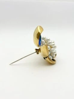 Broche En Or Avec Perles De Culture Et émail -Castafiore Boutique broche en or avec perles de culture et email 342512