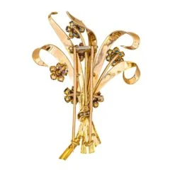 Broche En Or Rose, Or Blanc, Rubis, Saphirs Et Diamants -Castafiore Boutique broche en or rose or blanc rubis saphirs et diamants 596738