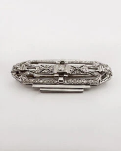 Broche Epingle Art Déco En Or Blanc Et Diamants -Castafiore Boutique broche epingle art deco en or blanc et diamants 222339