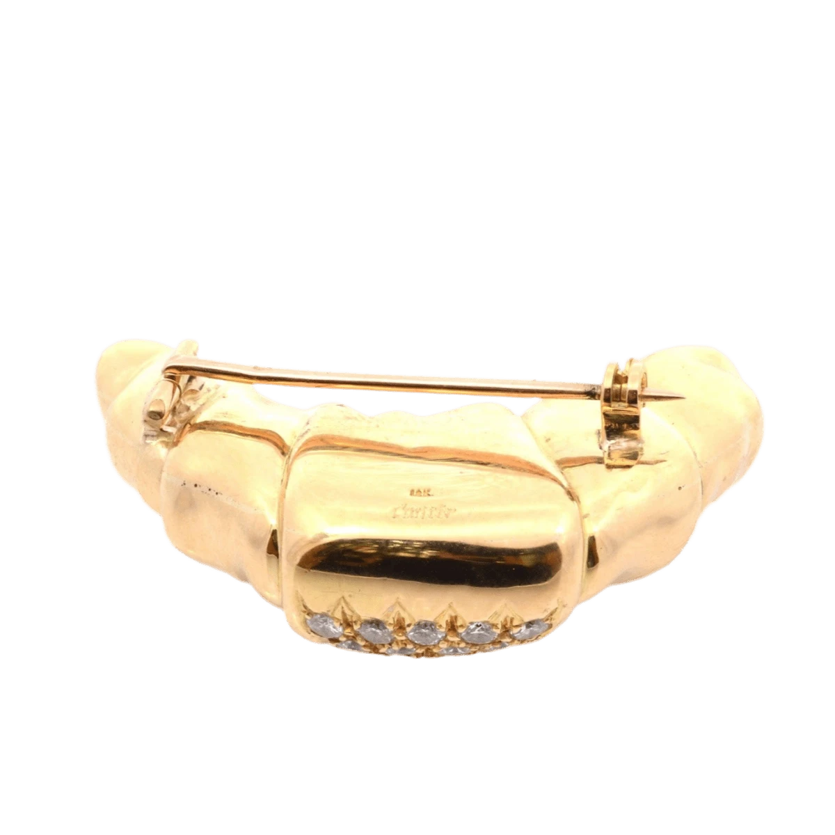 Broche Épingle CARTIER "Croissant" En Or Jaune Et Diamants 3 Broche Épingle CARTIER "Croissant" En Or Jaune Et Diamants – Image 3