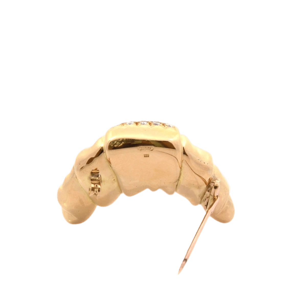 Broche Épingle CARTIER "Croissant" En Or Jaune Et Diamants 2 Broche Épingle CARTIER "Croissant" En Or Jaune Et Diamants – Image 2