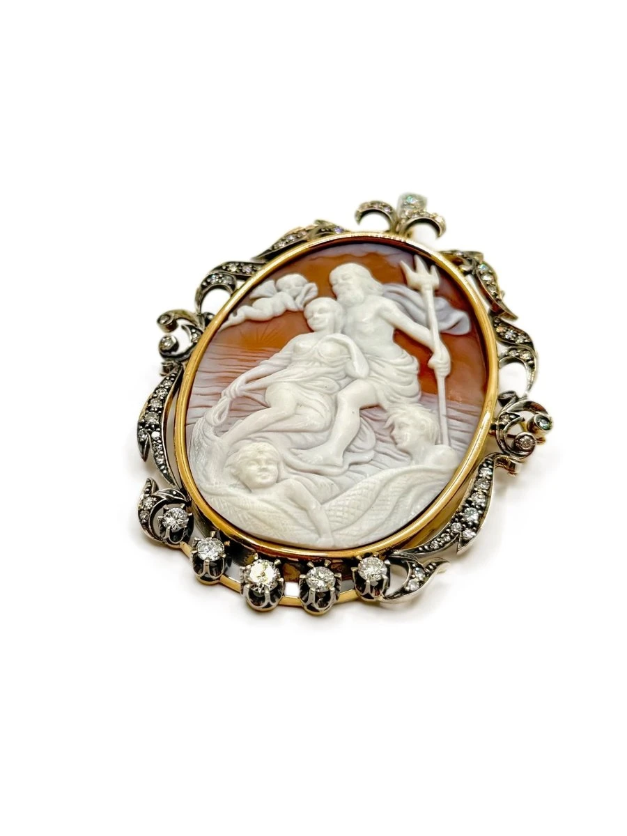 Broche Épingle En Or Blanc, Argent Et Diamants 4 Broche Épingle En Or Blanc, Argent Et Diamants – Image 4