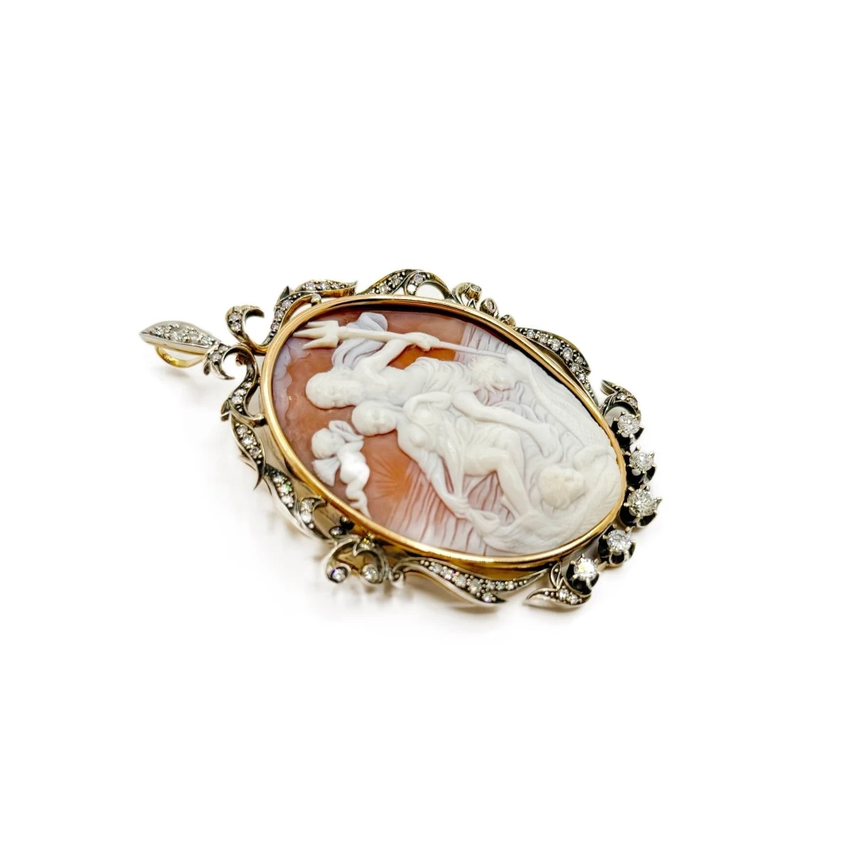 Broche Épingle En Or Blanc, Argent Et Diamants 7 Broche Épingle En Or Blanc, Argent Et Diamants – Image 7